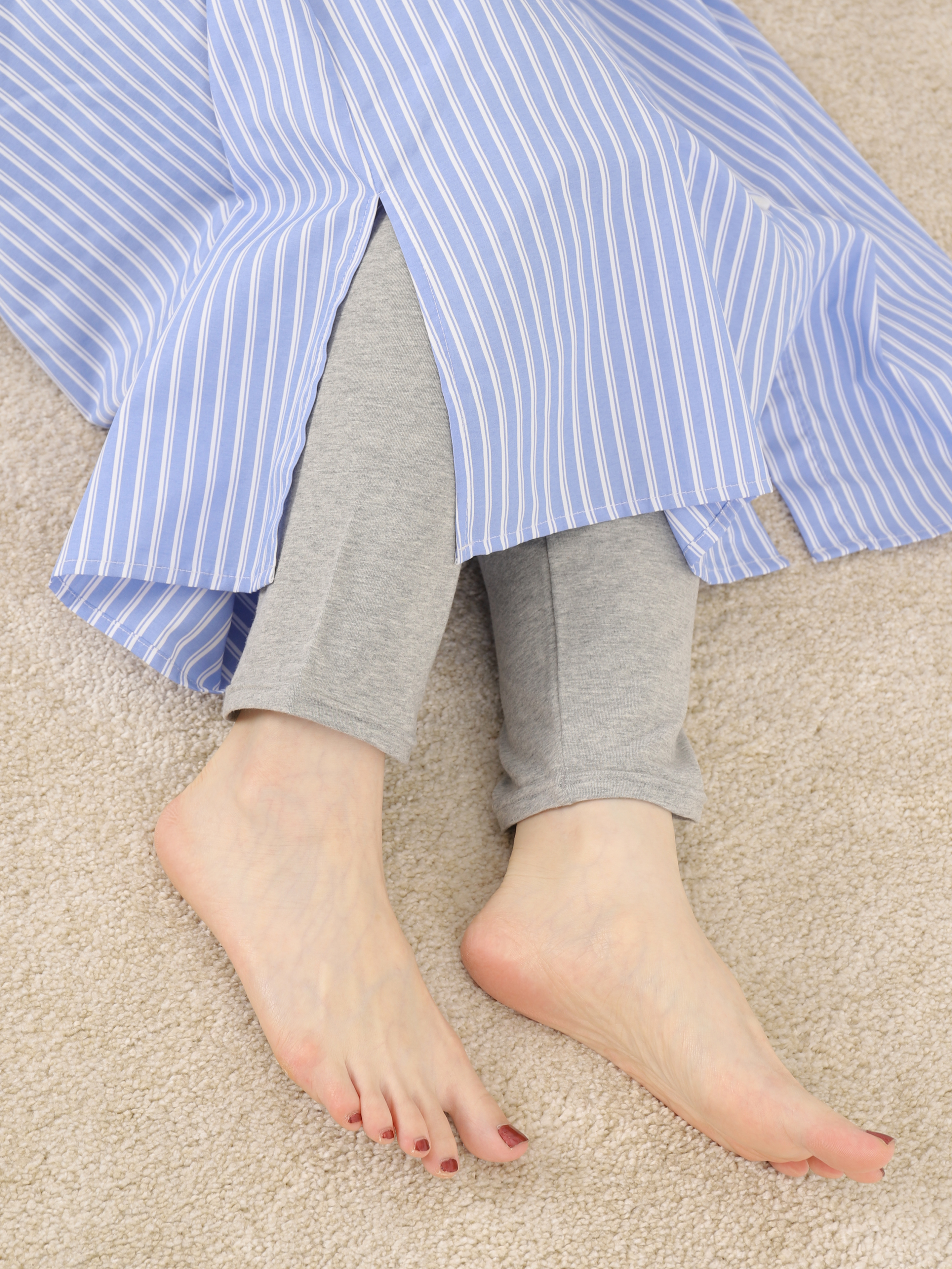 縫製ウエストゆったりレギンス9分丈(JM～L) ( 011850124 ) | 靴下屋