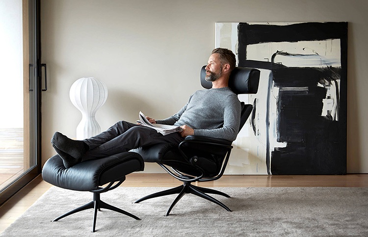 EKORNES エコーネス リブラ ストレスレス オットマン付 ブラック｜極美