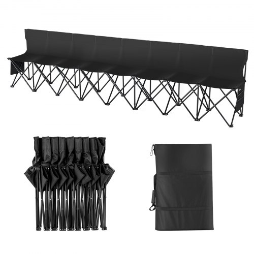 VEVOR Portable Folding Bench, 8 Seat Foldable Soccer Bench with