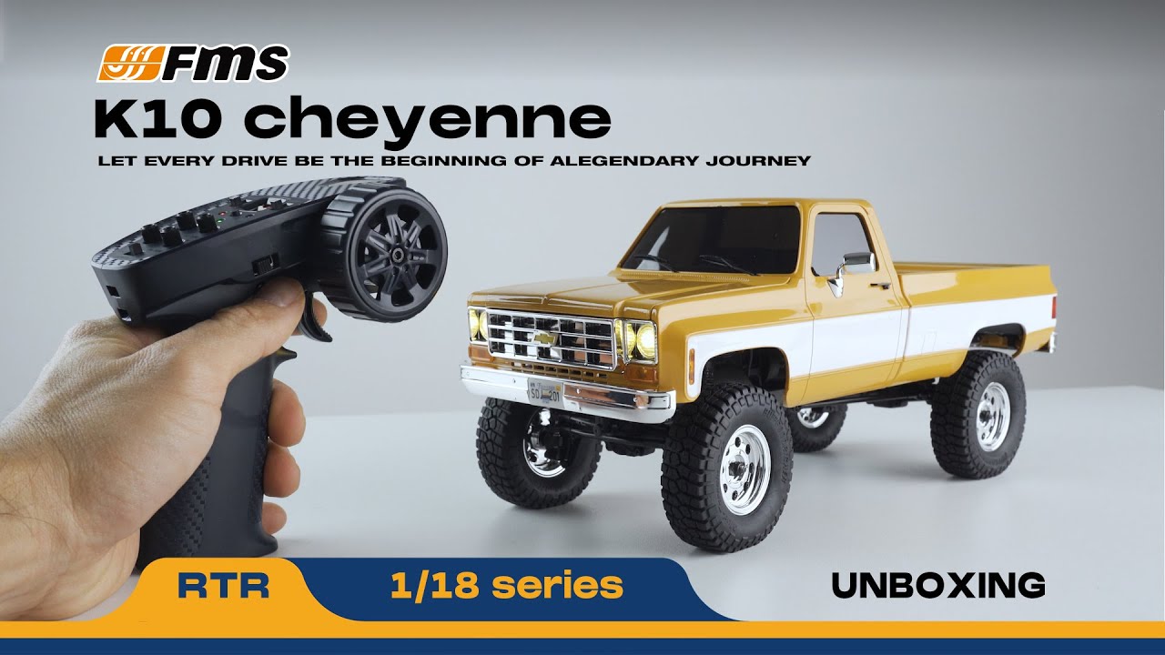 FCX18 Chevrolet K10 V2 | 1:18 Off-Road RC | Yellow & Red | FMS Hobby
