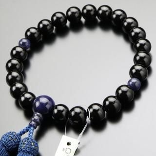 数珠 黒丹 ソーダライト 男性用 黒青 艶無し 京念珠 A15-2 数珠
