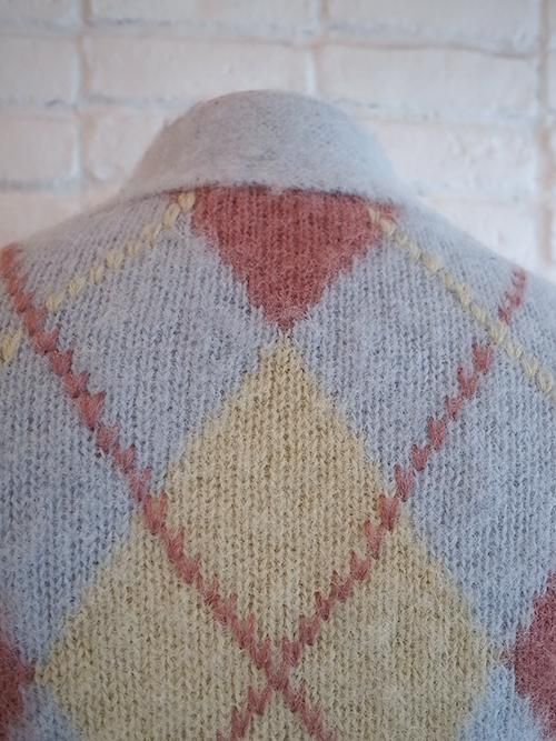 71MICHAEL/ミシェル】EROSION ARGYLE KNIT CARDIGAN (Sax Blue