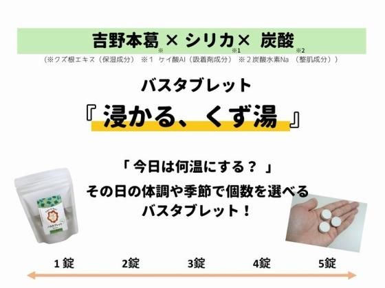 吉野本葛×シリカ×炭酸 配合】 タイヨウノカオリ バスタブレット 30錠
