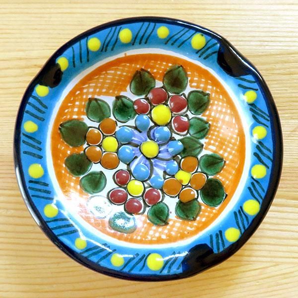 メキシコ 灰皿 陶器タラベラ焼（オレンジ） - メキシコ雑貨屋・中南米