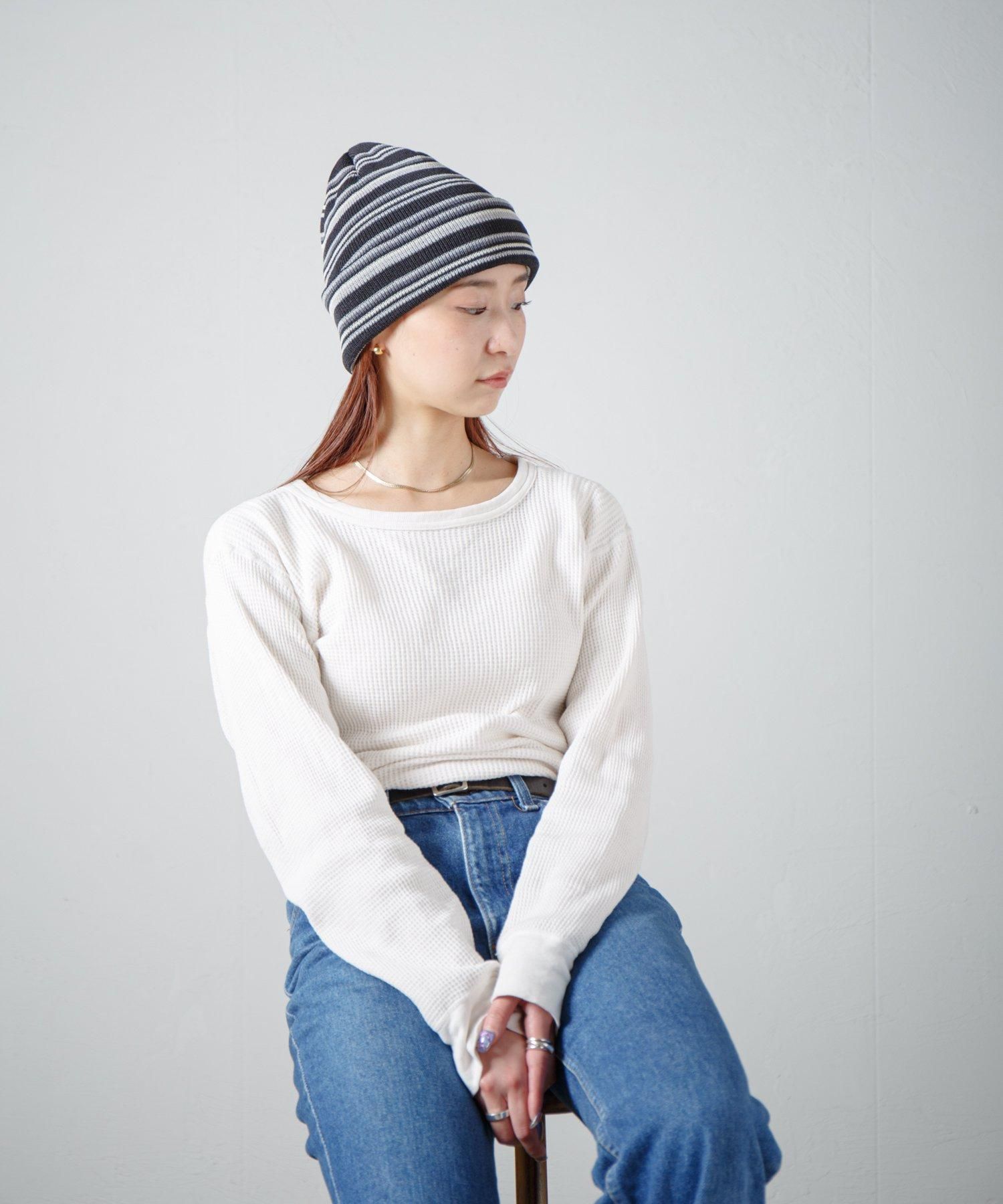 RACAL Japanese Paper Blend Multi Stripe Knit Beanie 1341 和紙混紡