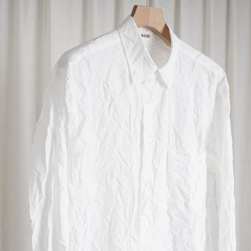 AURALEE オーラリー】WRINKLED WASHED FINX TWILL SHIRT / WHITE