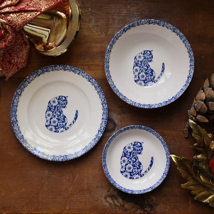 イギリス食器 Burleigh ブルーキャリコキャット シリアルボウル