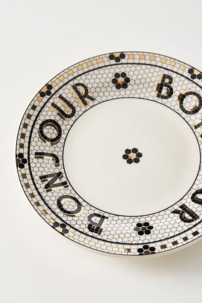 国内在庫）The Bistro Tile Stoneware Bread Plate - ANTHROPOLOGY