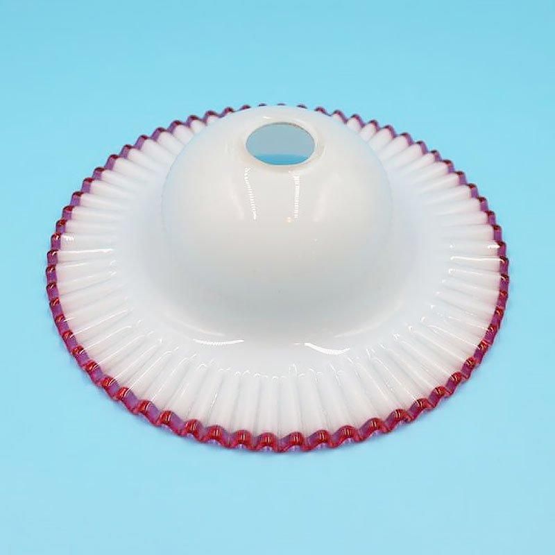 アンティーク 乳白ピンク螺旋電笠 ガラス 照明 灯り 大正ロマン レトロ