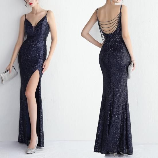 ロングドレス｜大人｜スパンコール｜パーティードレス通販Dressy
