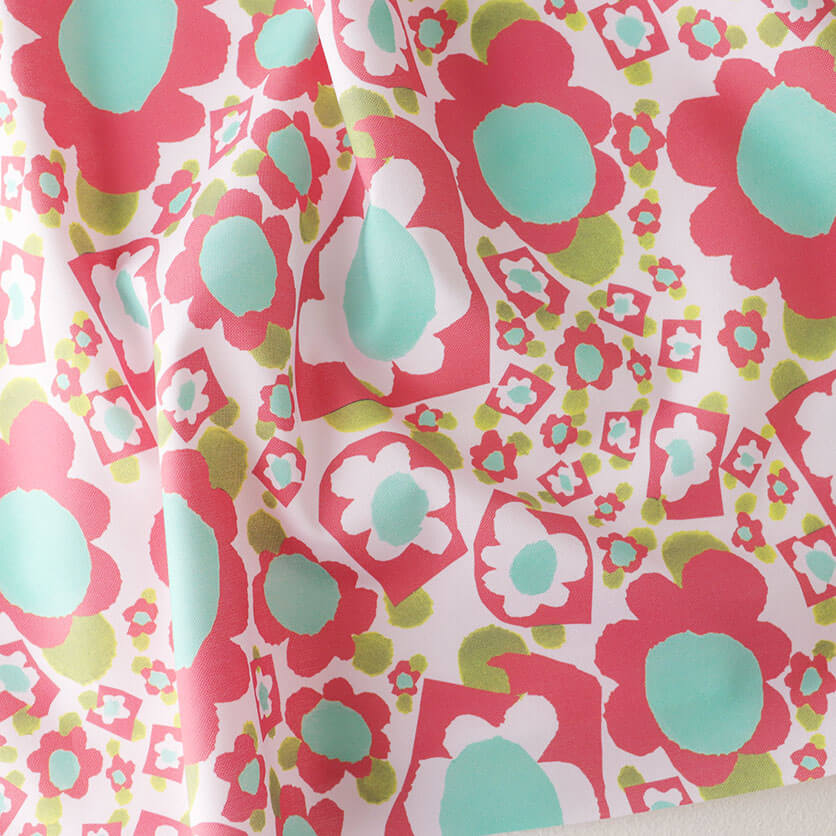 レトロ喫茶花（ピンク）花柄- 布・生地の通販サイト：nunocoto fabric