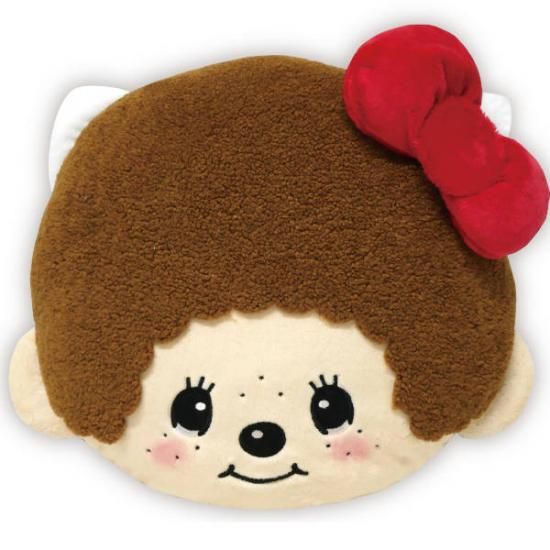 モンチッチ×ハローキティ フェイスクッション インテリア ぬいぐるみ