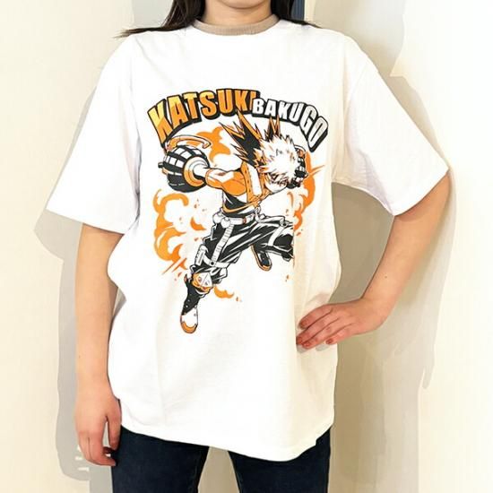 かっちゃん様 僕のヒーローアカデミア 爆豪 Tシャツ(ホワイト) Lサイズ