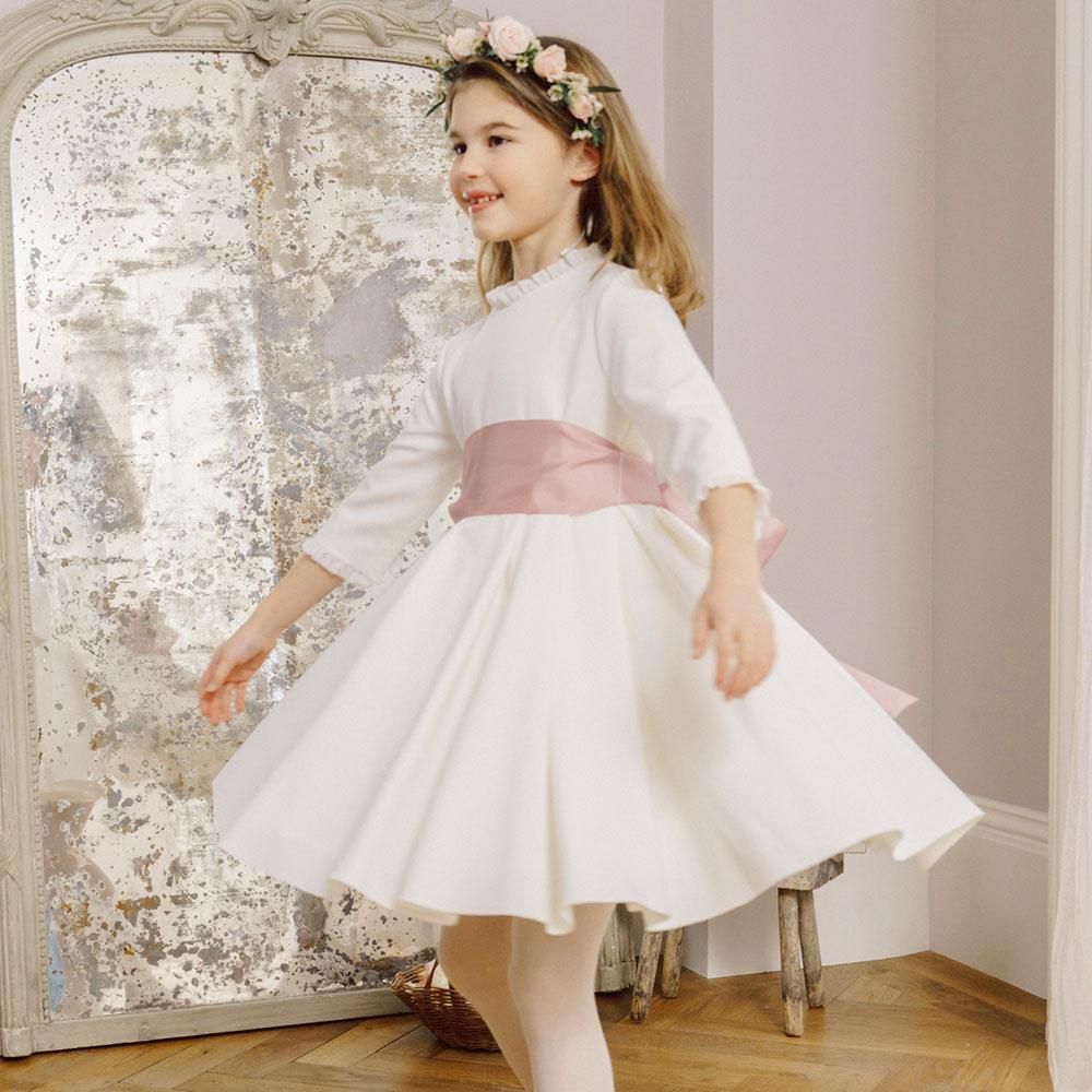 Amaia Kids - Eugenie dress - Dusty pink sash アマイアキッズ