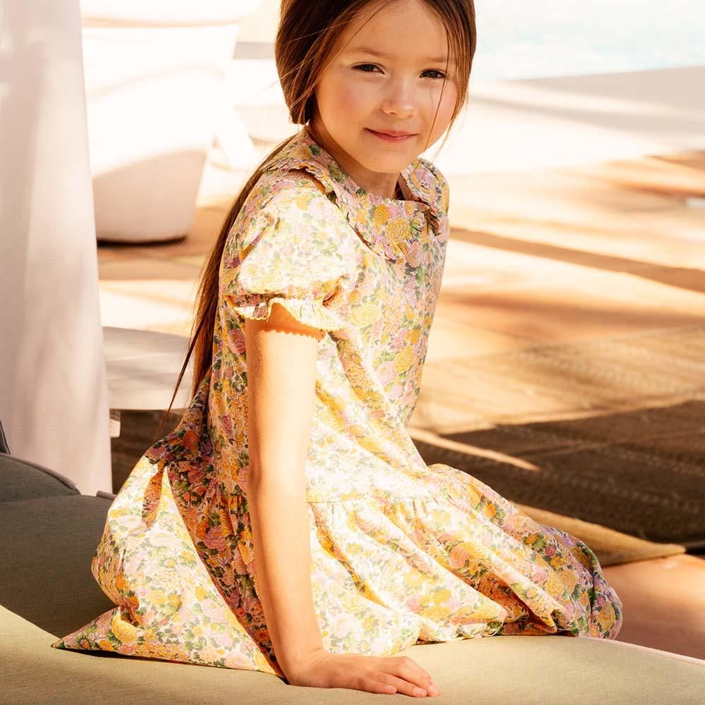 Amaia Kids - Marjorie dress - Liberty Yellow/Pink アマイアキッズ