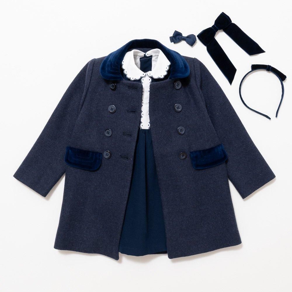 Amaia Kids - Classic coat - Navy (Girl) アマイアキッズ - ウール