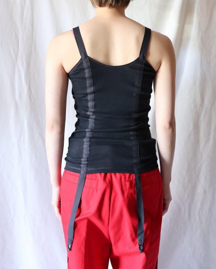 OVERNEATH：GARTER TANK TOP - BLACK - ORANN ONLINE SHOP