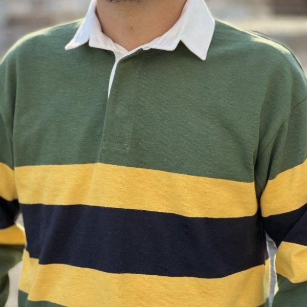 ザ リアルマッコイズ CLIMBERS' STRIPED RUGBY SHIRT ラガーシャツ