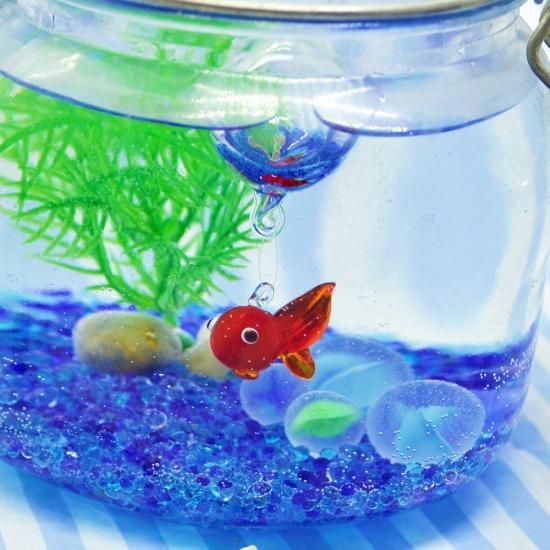 ガラス細工｜浮玉赤金魚｜フォーカートグラスワークス