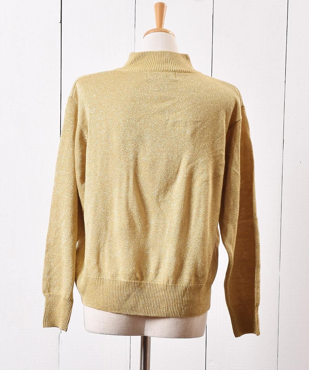 ゴールドラメ タートルネック セーター｜Gold Lame Turtle Neck Knit