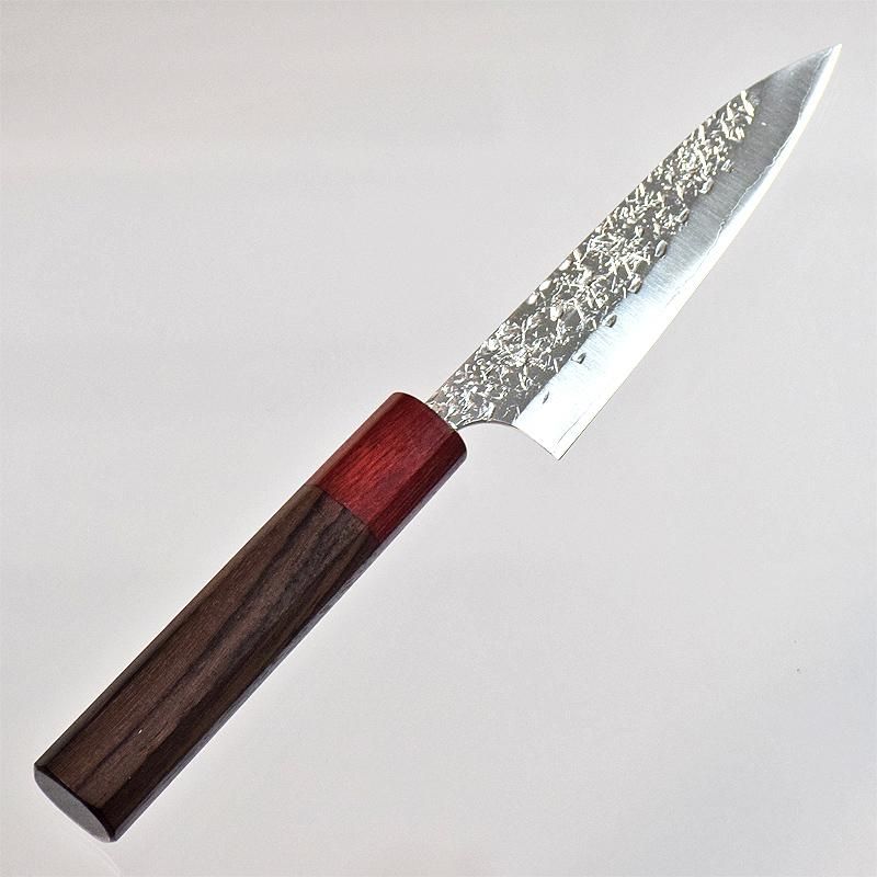 黒崎優 「雫」 ペティナイフ120mm 粉末ハイス鋼・鎚目打・紫檀八角柄