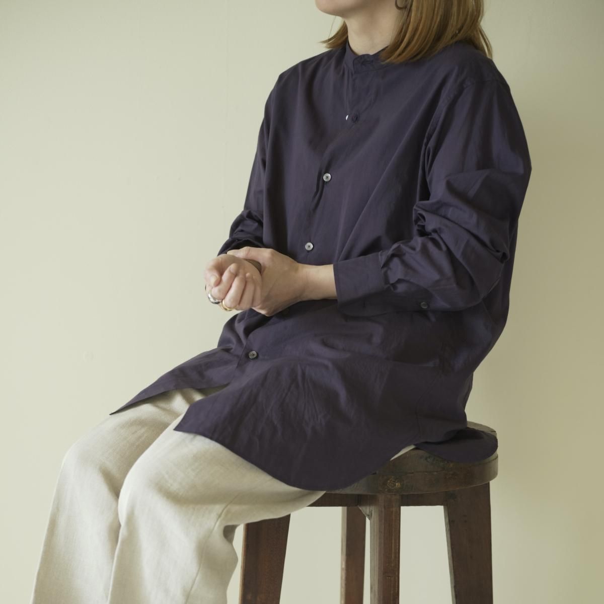 MAATEE&SONS 160番TANSHI 半無双BAND COLLAR PURPLE