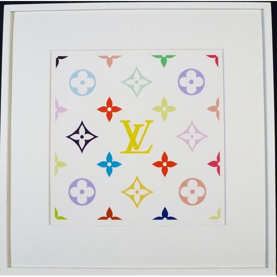村上隆「Superflat Monogram(lemon)」絵画 額付 版画 シルクスクリーン