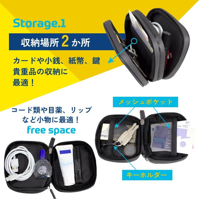 GORIX[ゴリックス]デュアルファスナーミニポーチ 防水ジップ 財布