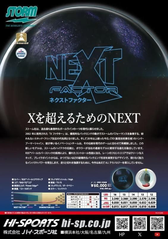Xを超えるためのNEXT！ストーム ネクスト ファクター ボウリングボール
