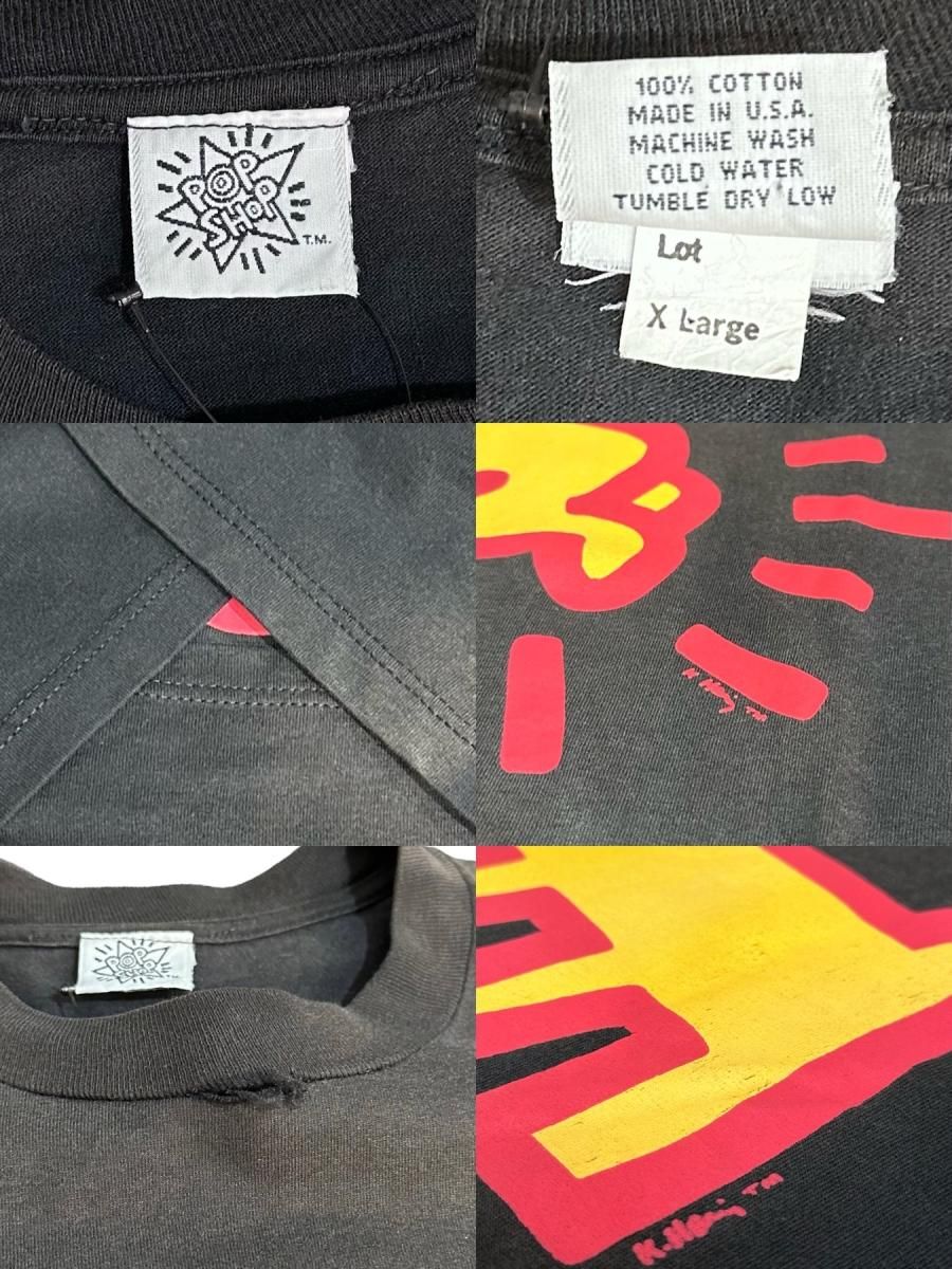 USA製 90s~00s Keith Haring Print S/S Tee 黒 XL キースヘリング 半袖