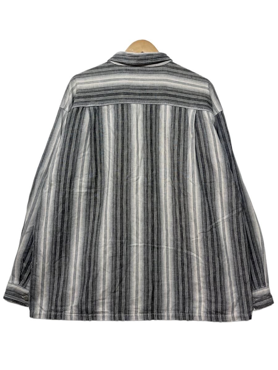 90s patagonia Stripe Flannel L/S Shirt 黒白 L パタゴニア 長袖