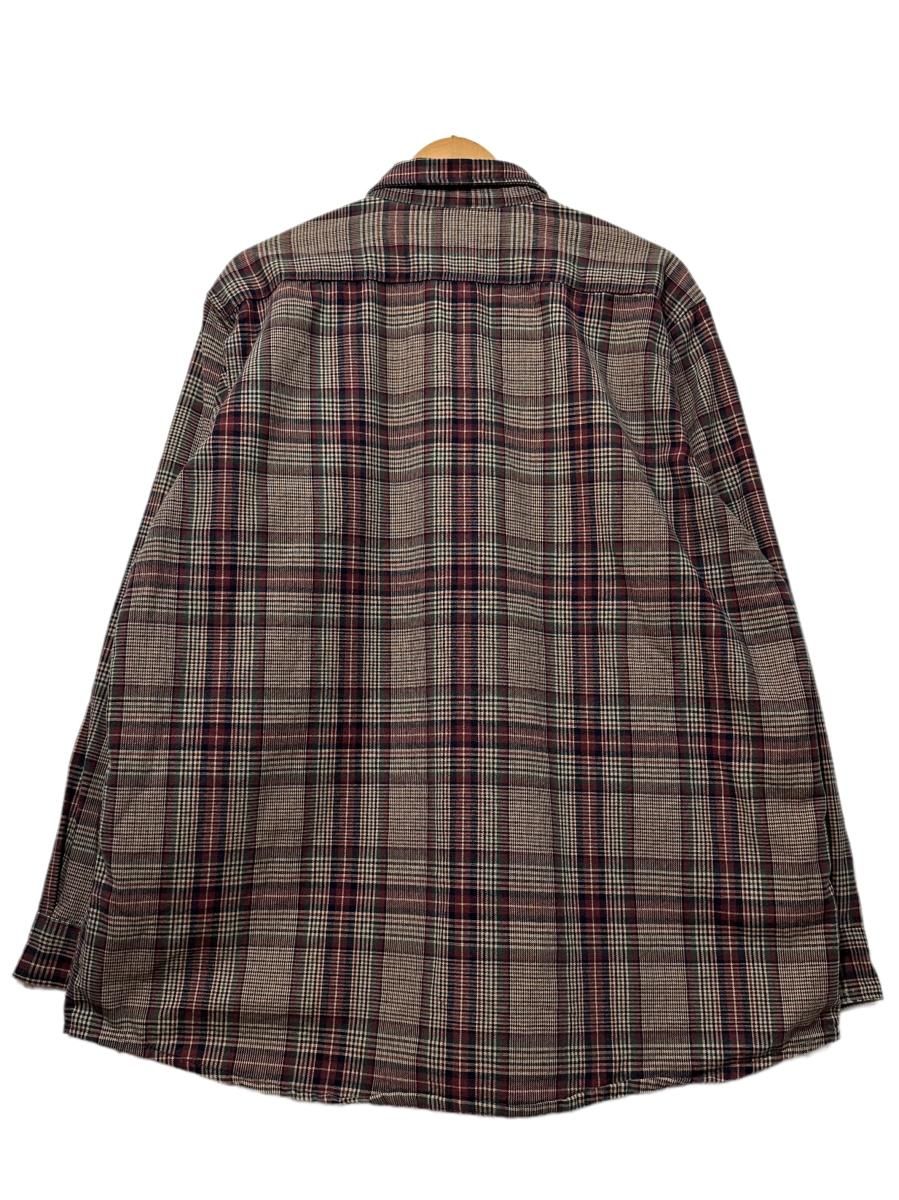 90s FIVE BROTHER Check Flannel L/S Shirt エンジ茶緑 XL-TALL