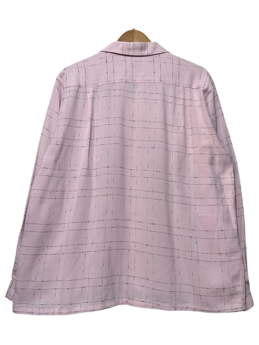 50s PILGRIM Rayon Open Collar L/S Shirt ピンク L ピルグリム 長袖