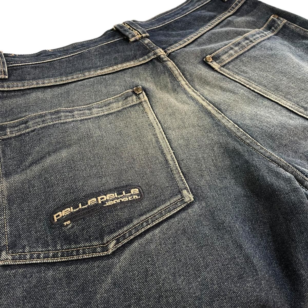 00s PELLE PELLE Denim Cargo Pants 青 W34×L33 ペレペレ デニム