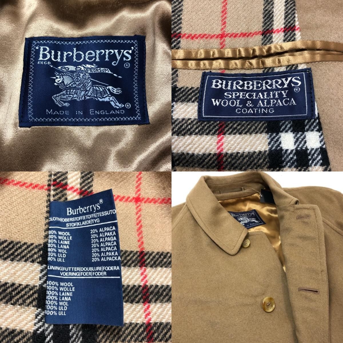 イングランド製 80s Burberrys Wool-Alpaca Bal Collar Coat キャメル