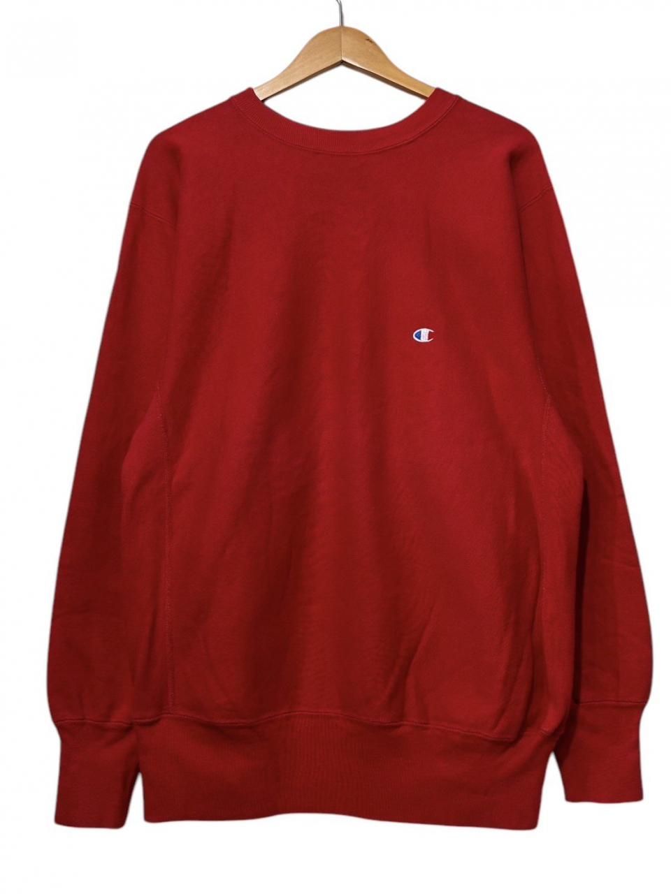 USA製 90s Champion R/W Sweatshirt 赤 XL 刺繍タグ チャンピオン