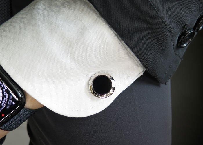 dunhill ダンヒル AD COIN ONYX SILVER CUFFLINKS ADコインシルバー