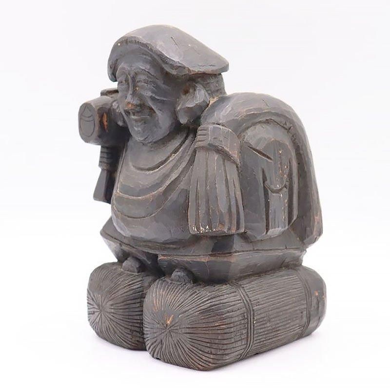 大正時代のアンティーク木彫り大黒天置物