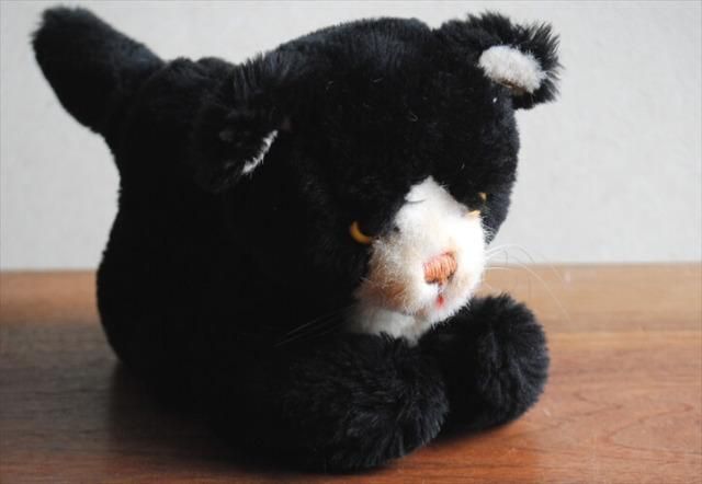 シュタイフ 西ドイツ製 ヴィンテージ 黒猫 ぬいぐるみ