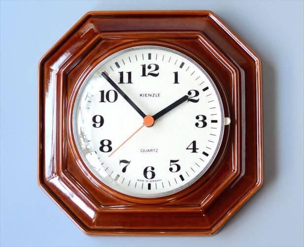 ヴィンテージ ドイツ製 KIENZLE オクタゴナル陶器壁時計
