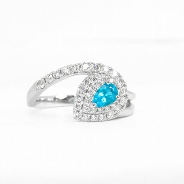 ブラジル産パライバトルマリン ダイヤモンドリング PA 0.23ct D 0.34ct