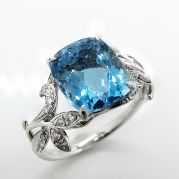 サンタマリアアクアマリン ダイヤモンドリング AQ 3.58ct D 0.20ct