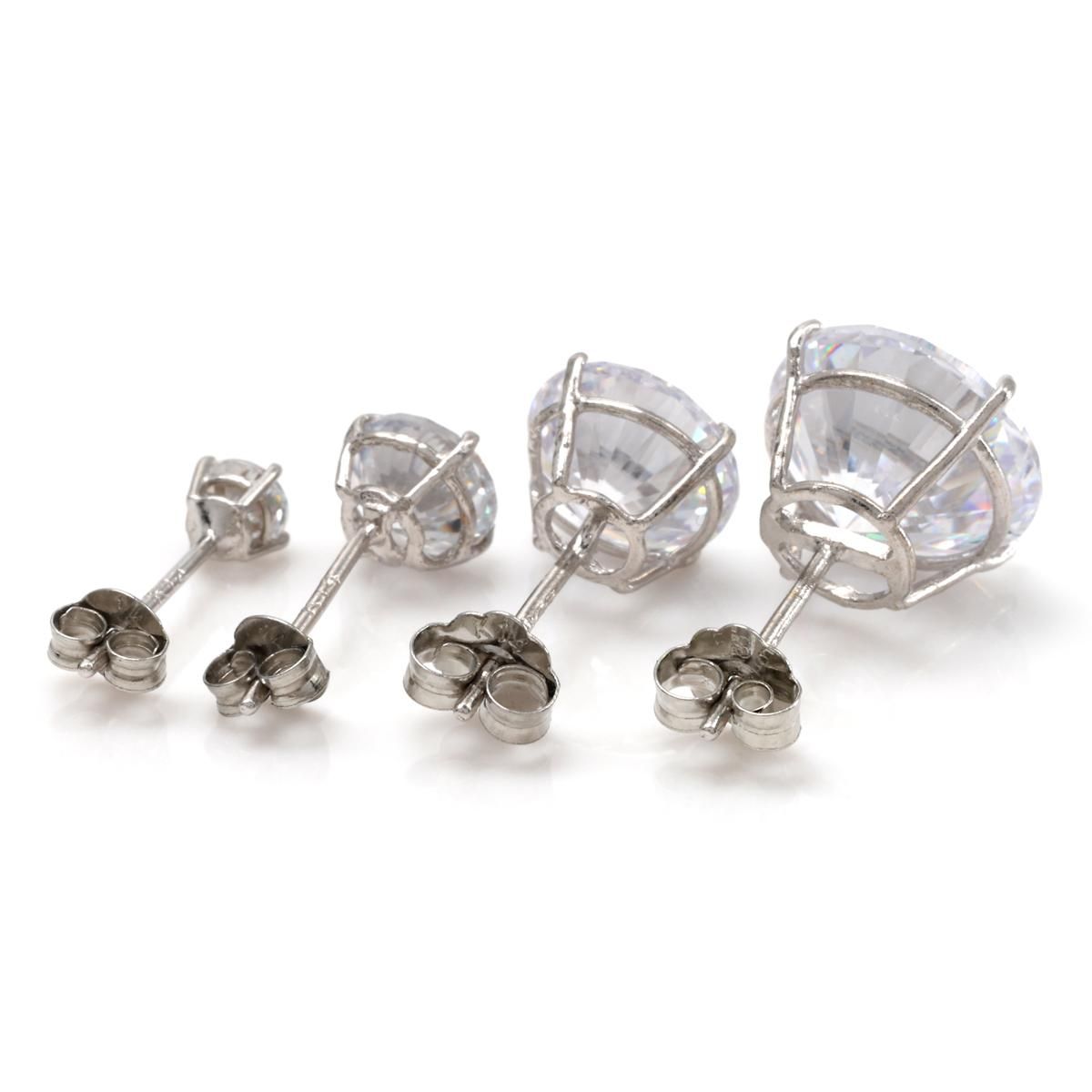 14K ホワイトゴールド ソリティアピアス 3mm-9mm - AVALANCHE OFFICIAL