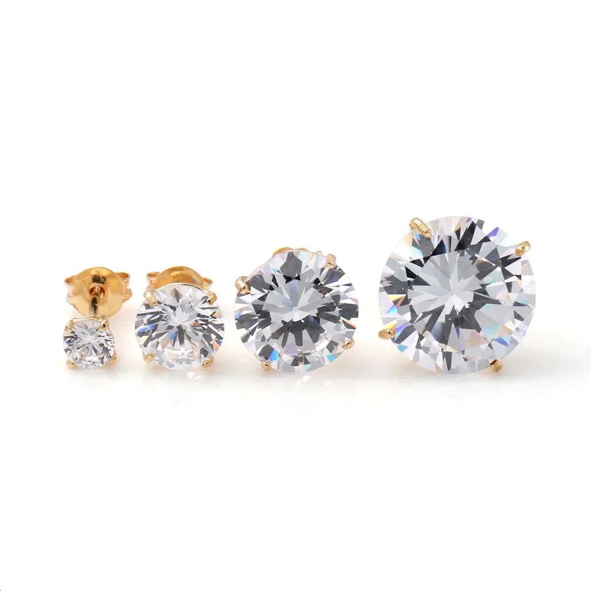 14K イエローゴールド ソリティアピアス 3mm-9mm - AVALANCHE OFFICIAL