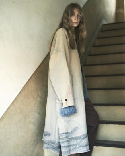 YOKE | JACQUARD BAL COLLAR COAT(BEIGE) | ジャガードバルカラー