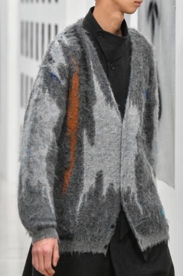 YOKE | STILL JACQUARD CARDIGAN(TOP GRAY) | スティルジャガード