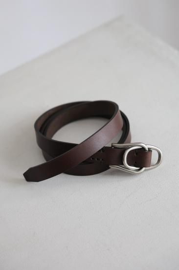 YOKE | Double Buckel Leather Belt(DARK BROWN) | ダブルバックル