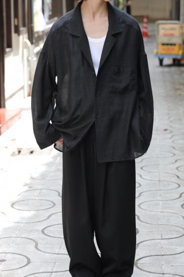 ANCELLM | アンセルム WOOL KERSEY TAILORED SHIRT (BLACK) / テーラー