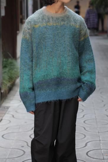 YOKE | TREE JAQUARD MOHAIR SWEATER(GREEN) | ツリージャガードモヘア