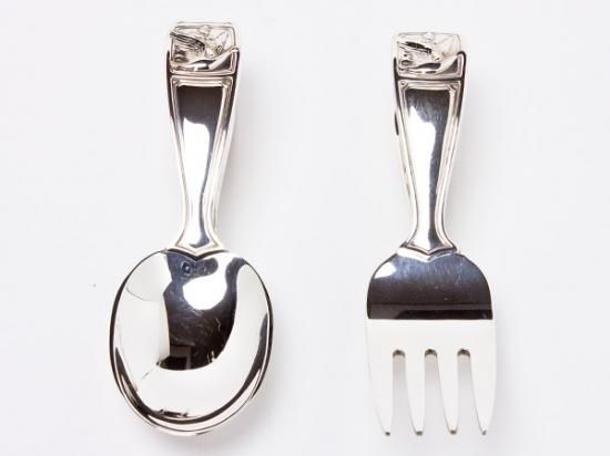 送料無料】ティファニー シルバーベビースプーン＆フォーク ti-spoon